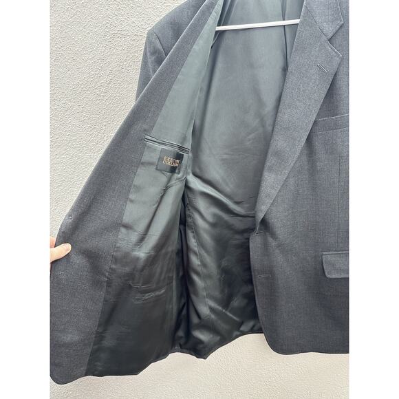 Executive Collection Mens Suit Coat Size 46R Gray Two Button Up Single Breasted - Picture 4 of 13